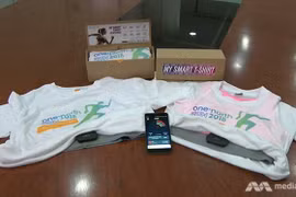 Áo phông thể thao thông minh có công nghệ để theo dõi sức bền, nhịp tim và ECG giúp người mặc thi đấu, vận động tốt nhất. ẢNH: CHANNEL NEWSASIA