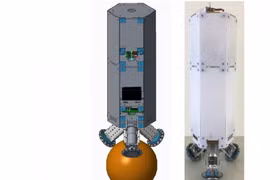 Nguyên mẫu robot: (a) Mô hình 3D và (b) Mô hình thật