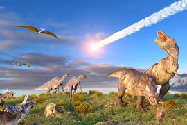 Thiên thạch mang iridi tới Trái Đất khiến khủng long tuyệt chủng cách đây 66 triệu năm. Ảnh: Science Photo Library.