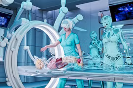 Ý tưởng mang tính đột phá trong ngành phẫu thuật của Vicarious Surgical. Ảnh: TechCrunch. 