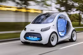 Smart Vision EQ Fortwo sử dụng động cơ điện, tích hợp công nghệ lái tự động hoàn toàn. Ảnh: Daimler