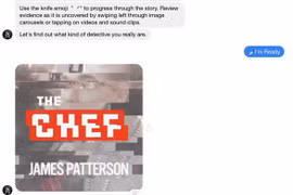 Quảng bá về cuốn thiểu thuyết "The Chef" của James Patterson trên Facebook Messenger - Ảnh: TECHCRUNCH