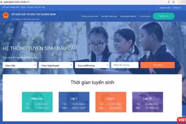 Giao diện ứng dụng nộp hồ sơ tuyển sinh đầu cấp trực tuyến của TP Tam Kỳ (Quảng Nam) (ảnh chụp màn hình)