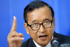 Chủ tịch đảng CNRP Sam Rainsy. Ảnh: Huffington Post