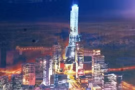 Phối cảnh dự án tháp Empire City nằm trong khu đô thị mới Thủ Thiêm.