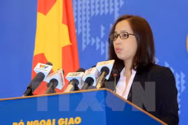 Phó Phát ngôn Bộ Ngoại giao Phạm Thu Hằng. (Ảnh: An Đăng/TTXVN)