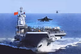 Trung Quốc có thể sẽ lấn lướt trên Biển Đông bằng các cụm tàu sân bay chiến đấu. Ảnh minh họa: USNI