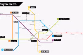 Sơ đồ các tuyến metro - Nguồn: Ban Quản lý Đường sắt đô thị