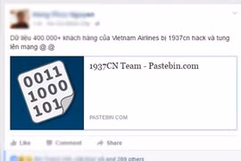 Dữ liệu khách hàng của Vietnam Airlines bị tung lên mạng chiều nay.
