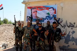 Binh sĩ quân đội Syria trên chiến trường