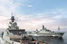 Từ tháng 8.2016, cặp chiến hạm Gepard 3.9 thứ hai của Việt Nam sẽ thử nghiệm trên biển, theo Nhà máy đóng tàu Gorky ở Zelenodolsk, Nga - Ảnh: NM Gorky