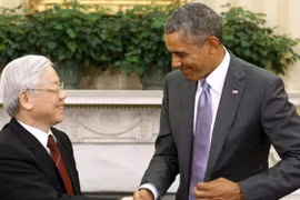 Tổng thống Obama đón tiếp Tổng Bí thư Nguyễn Phú Trọng tại Nhà Trắng trong chuyến thăm Mỹ năm 2015