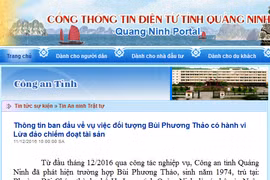 CA tỉnh Quảng Ninh thông tin về đối tượng Bùi Phương Thảo có hành vi lừa đảo chiếm đoạt tài sản