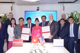 Chủ tịch Vietjet Air Nguyễn Thị Phương Thảo tại buổi lễ ký kết thoả thuận tài trợ tàu bay giữa Carlyle Aviation Partners và Vietjet