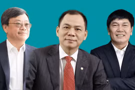 Từ trái qua phải: ông Nguyễn Đăng Quang, Phạm Nhật Vượng, Trần Đình Long