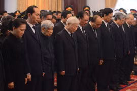 Không khí trang nghiêm trong lễ viếng nguyên Thủ tướng Phan Văn Khải - Ảnh: VGP