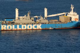 Chiến hạm Gepard 3.9 thứ tư của Việt Nam tại vùng nước cảng Gibraltar ngày 12.12.2017.