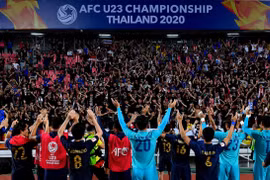 U23 Thái Lan lần đầu tiên có mặt tại tứ kết vòng chung kết U23 châu Á. Ảnh AFC
