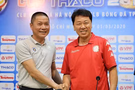Quang cảnh buổi họp báo trước trận siêu cúp. Ảnh VPF