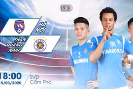 Trận derby miền Bắc, giữa Than Quảng Ninh- Hà Nội FC xứng đáng là trận cầu tâm điểm vòng 2 V.League 2020. Ảnh CLB Than.