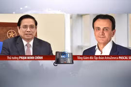 Thủ tướng Chính phủ Phạm Minh Chính điện đàm trao đổi với Giám đốc Điều hành tập đoàn AstraZeneca (Ảnh - BYT) 