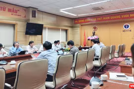 Toàn cảnh cuộc họp báo cáo về tình hình dịch sốt xuất huyết và dịch bạch hầu trên cả nước (Ảnh: Minh Thúy) 