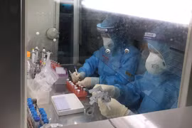 Nhân viên y tế làm việc trong phòng xét nghiệm (Ảnh - BYT) 