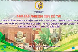 Viện Y dược học dân tộc TP. HCM công bố báo cáo nghiệm thu đề tài nghiên cứu, đánh giá an toàn, hiệu quả của thực phẩm bảo vệ sức khoẻ viên nang cứng KOVIR (Ảnh - Viên DHCT HCM)