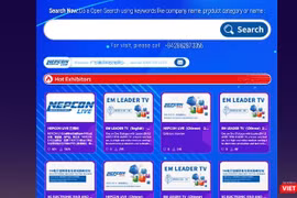 Ảnh chụp màn hình giao diện triển lãm trực tuyến NEPCON LIVE (Ảnh: Hoà Bình) 