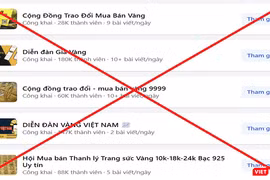Các hội nhóm được Công an Đà Nẵng cảnh báo có hành vi lừa đảo mua bán vàng. Ảnh CATP