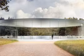 Steve Jobs Theater sẽ là nơi Apple giới thiệu iPhone mới. (Ảnh: Bloomberg)