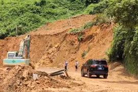 Đoạn qua vị trí sạt lở đã chính thức thông đường.