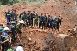Hiện trường nơi xảy ra vụ sạt lở.