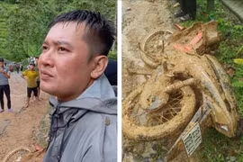 Anh Tài vào hỗ trợ xe khách gặp nạn.