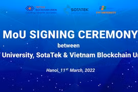 Một thỏa thuận hợp tác nghiên cứu phát triển và đào tạo, quảng bá Blockchain đã được ký kết giữa 3 đơn vị là Đại học FPT, Sotatek và VBU