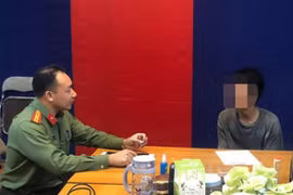 Đối tượng Phạm Văn Tuấn tại cơ quan công an huyện Tứ Kỳ (Hải Dương)
