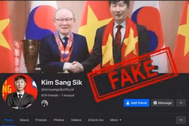 Một tài khoản giả mạo HLV Kim Sang-sik trên mạng xã hội (ảnh: DJ Management)