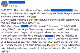 Bài viết tố Huỳnh Anh (ảnh: Facebook H.T.Q)