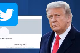 Tổng thống Trump đã bị Twitter cấm vĩnh viễn tài khoản (ảnh: Fox 13 News)