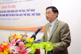 GS TS Dương Nghiệp Chí tại một hội thảo khoa học về TDTT. Ảnh ST