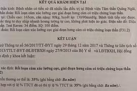 Kết luận khám giám định của thầy giáo B.P.T 