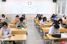 Thí sinh dự thi trong kỳ thi THPT quốc gia 2019. Ảnh: Minh Thúy