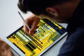 Bút cảm ứng Apple Pencil khi kết hợp với iPad.