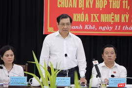 Ông Huỳnh Đức Thơ-Chủ tịch UBND TP Đà Nẵng trả lời ý kiến cử tri quận Thanh Khê tại Hội nghị tiếp xúc cử tri chuẩn bị cho kỳ họp thứ 11, HĐND TP Đà Nẵng khóa IX, nhiệm kỳ 2016-2021diễn ra chiều 11/6.