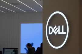 Logo của Dell tại một cửa hàng ở Thượng Hải. Ảnh: SCMP