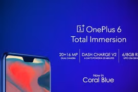 Xanh Coral là màu sắc mới của OnePlus 6. Nguồn: Gizmochina