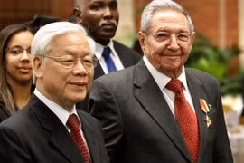 Tổng bí thư Nguyễn Phú Trọng trong chuyến thăm tới Cuba vào cuối tháng 3/2018. Ảnh: BBC