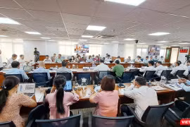 Họp báo chiều ngày 4/8 thu hút rất đông các cơ quan báo chí tham dự. Ảnh: Hòa Bình