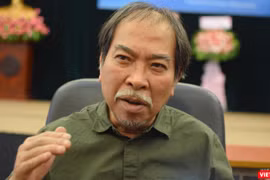 Nhà thơ Nguyễn Quang Thiều - Chủ tịch Hội Nhà văn Việt Nam nói về việc đưa văn chương Việt ra thế giới. Ảnh: Hoà Bình