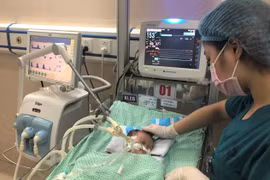 Cháu bé đang được điều trị và chăm sóc chu đáo tại Bệnh viện Xanh Pôn 